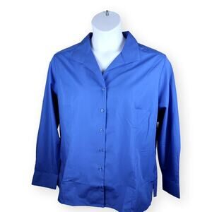 Twin Hill Blue Button Down Womens Collared Shirt 18W NWOT